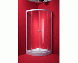 Sprchový kout MADRID 80x80 cm (bílý rám, čiré sklo, s vaničkou z litého mramoru)