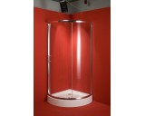 Sprchový kout LORCA 90x90 cm (chromovaný rám, čiré sklo, s akrylátovou vaničkou) - Levé provedení