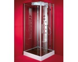 Sprchov� kout ZAFRA 90x90 cm (chromovan� r�m, �ir� sklo, s akryl�tovou vani�kou)