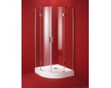 Sprchový kout VIVEIRO 90x90 cm (chromovaný rám, čiré sklo, s nízkoprofilovou akrylátovou vaničkou)