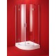 Sprchov� kout VIVEIRO 90x90 cm (chromovan� r�m, �ir� sklo, s n�zkoprofilovou akryl�tovou vani�kou)