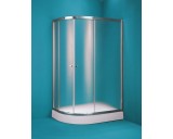 Sprchový kout IBIZA 100x80 cm (chromovaný rám, matné sklo, s akrylátovou vaničkou) - Pravý