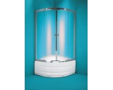 Sprchový kout TOLEDO 90x90 cm (bílý rám, matné sklo, s akrylátovou vaničkou)