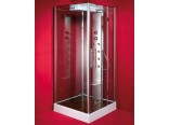Sprchov� kout ZAFRA 90x90 cm (chromovan� r�m, �ir� sklo, s akryl�tovou vani�kou)