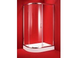 Sprchový kout GRANDAS 90x120 cm (chromovaný rám, čiré sklo, bez vaničky) - Levý