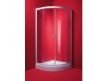 Sprchov� kout MADRID 80x80 cm (b�l� r�m, �ir� sklo, s keramickou vani�kou)